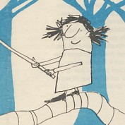 ‘Boekenwurm’; Doorlopende illustratie over voor- en achterkant van ´Profiel&’, Krant van de Hogeschool Rotterdam | jaargang 11 No. 3, 1999
